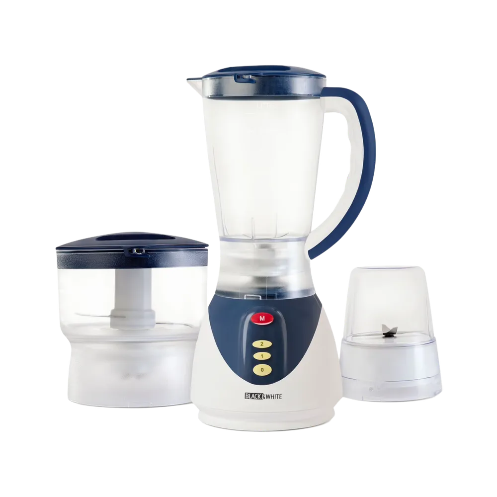 خلاط كهربائي بلاك اند وايت 3 فى 1 مع كبة ومطحنة، 1.5 لتر، 500 وات، اصفر - BL-5200
